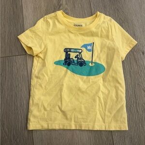 Crown & Ivy Kids Yellow Tee with Golf Cart Design